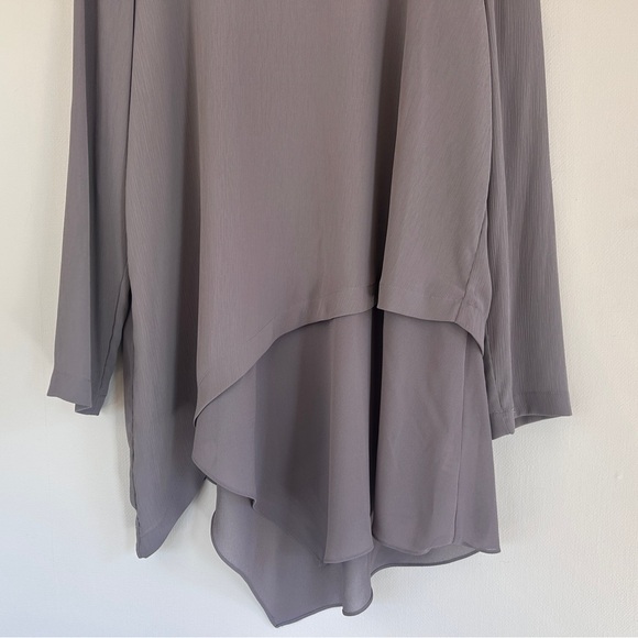 SOFT SURROUNDINGS Asymmetric Mayfair Tunic Top Lagenlook Boho Art Wear Gray Sz L - Picture 5 of 15